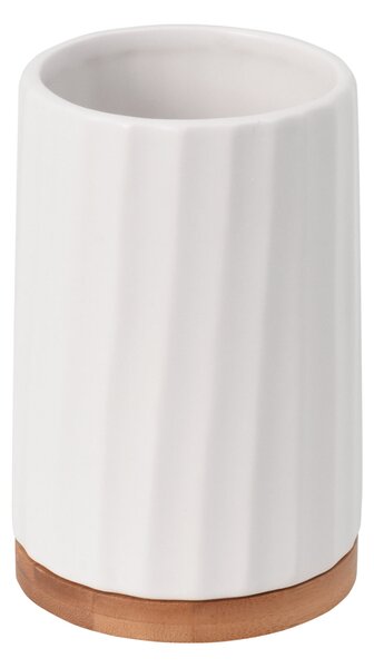 BISK Erga Kido, cană ceramică pentru periuțe de dinți, alb-maro, ERG-08404