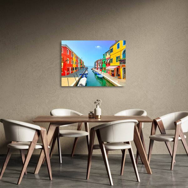 Tablou pe sticlă - Insula Burano, Veneția, Italia (70x50 cm)