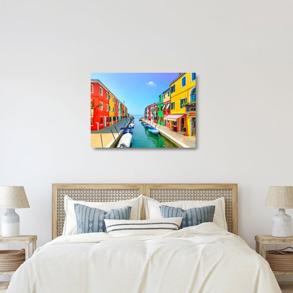 Tablou pe sticlă - Insula Burano, Veneția, Italia (70x50 cm)