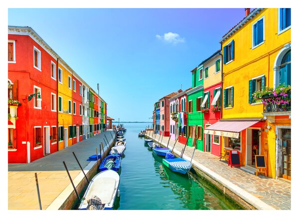 Tablou pe sticlă - Insula Burano, Veneția, Italia (70x50 cm)