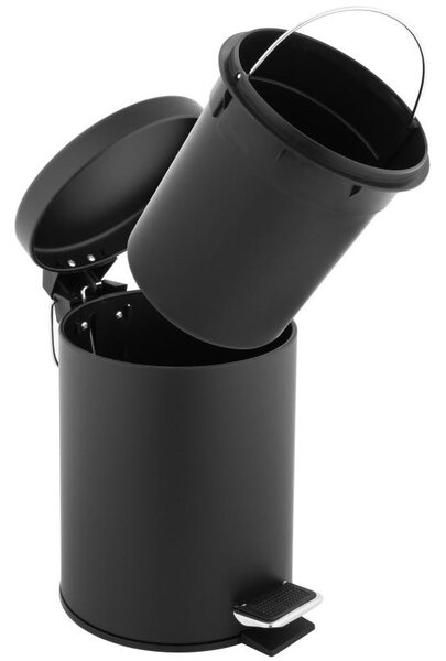 Erga Labi, coș de gunoi rotund 3l din oțel inoxidabil, negru mat, ERG-YKA-CH.LABI-BLK