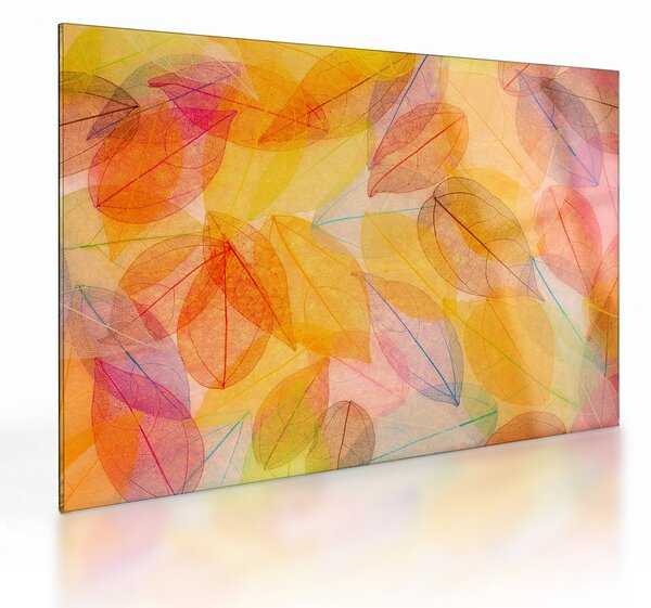 Tablou pe sticlă - Fundal frunze de toamnă (70x50 cm)