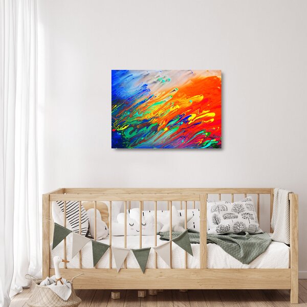 Tablou pe sticlă - Abstract colorat (70x50 cm)