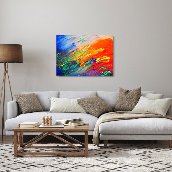 Tablou pe sticlă - Abstract colorat (70x50 cm)