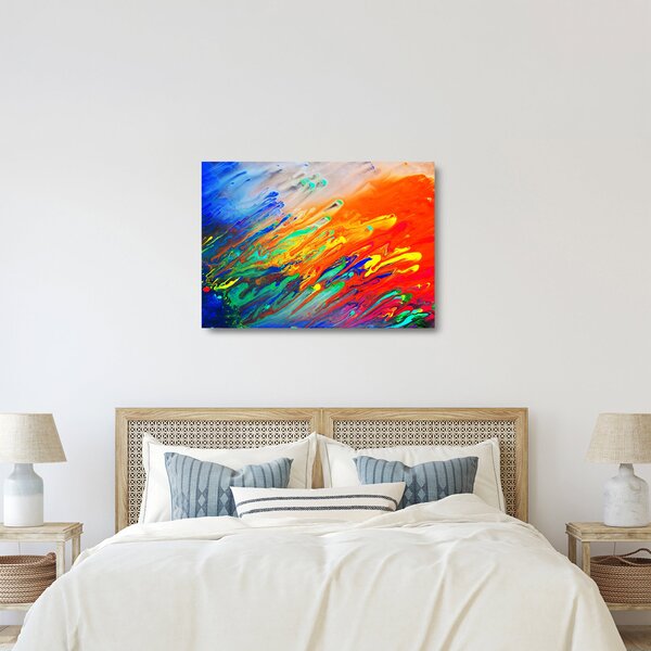 Tablou pe sticlă - Abstract colorat (70x50 cm)