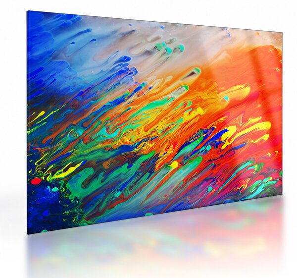 Tablou pe sticlă - Abstract colorat (70x50 cm)