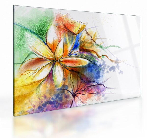 Tablou pe sticlă - Floare (70x50 cm)
