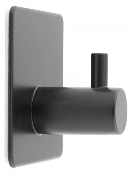 Erga Pad, cârlig autoadeziv pentru prosoape 4,5x4,5 cm (4 buc), negru mat, ERG-YKA-CH.PAD-4-BLK