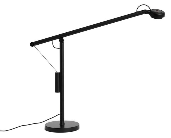 HAY Lampa de birou cu LED Fifty-Fifty, negru, 45 cm, dimabilă., reglabil, Negru, Studiu / Birou, Aluminiu, Design