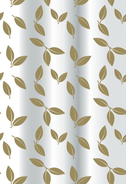 BISK Erga Peva, perdea de dus 180x200cm, poliester, model Madison alb-auriu, ERG-08175