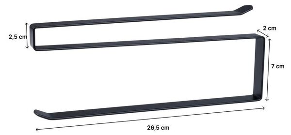Erga Passo, suport pentru prosoape de hârtie de bucătărie 26,5 cm, negru mat, ERG-YKA-CH.PASSO