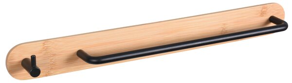 BISK Erga Plain, 1 cârlig cu suport pentru prosoape 400 mm, negru-maro mat, ERG-08059