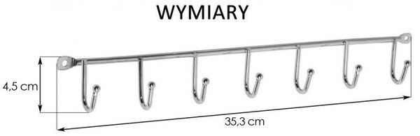 Erga Accesorii Erga, 7 cârlige pentru prosoape, crom, ERG-YKA-E.WK7