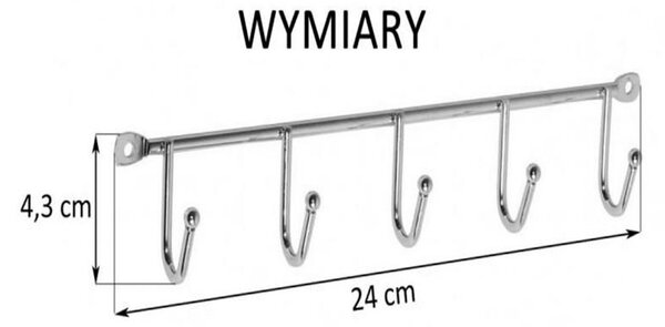 Erga Accesorii Erga, 5 carlige pentru prosoape, crom, ERG-YKA-E.WK5
