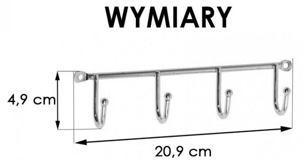 Erga Accesorii Erga, 4 carlige pentru prosoape, crom, ERG-YKA-E.WK4