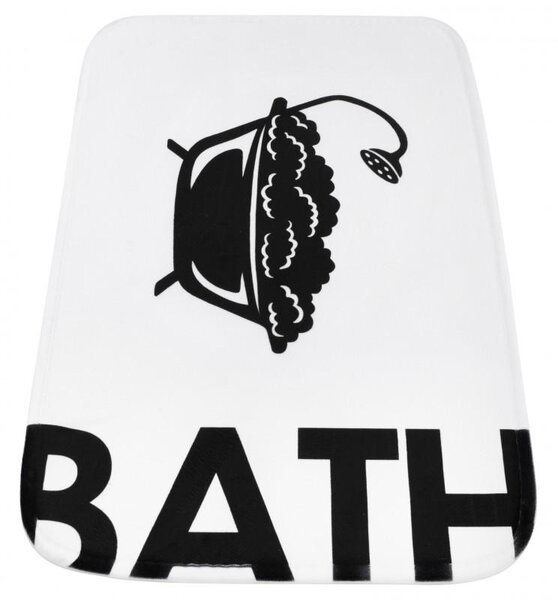 Erga Accesorii Erga, covoraș baie 60x40 cm, alb-negru, ERG-YKA-CH.BATH-WHT