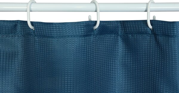 BISK Erga RIST, perdea de dus cu carlige (12 buc) 200x180 cm, albastru inchis, ERG-08379