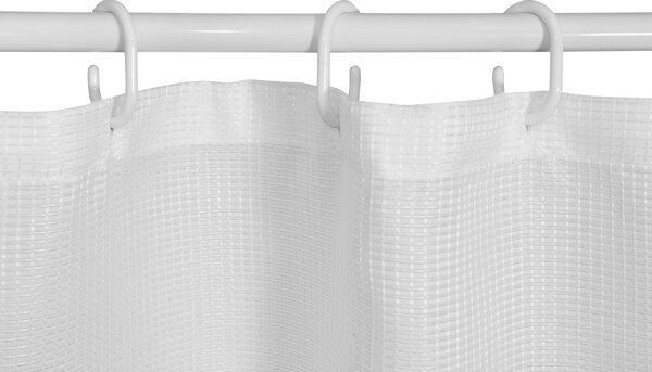 BISK Erga RIST, perdea de dus cu carlige (12 buc) 200x180 cm, alb, ERG-08377
