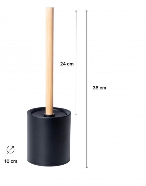 Erga Selina, perie de toaletă pe picioare, maro-negru, ERG-YKA-CH.SELINA-BLK