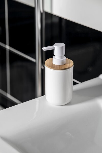 BISK Erga SNOW, dozator de săpun pe picioare 350 ml, alb-maro, ERG-07897
