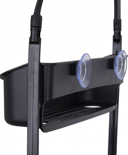 Erga Wiki, coș de baie, organizator suspendat 31x88 cm cu ventuze, 3 rânduri, negru mat, ERG-YKA-CH.WIKI-3-BLK