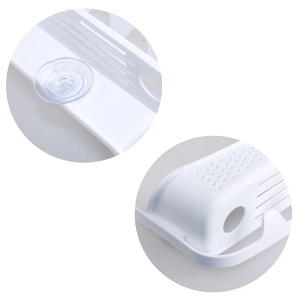Erga Wiki, coș de baie, organizator suspendat 30x72 cm cu ventuze, alb, ERG-YKA-CH.WIKI-WHT