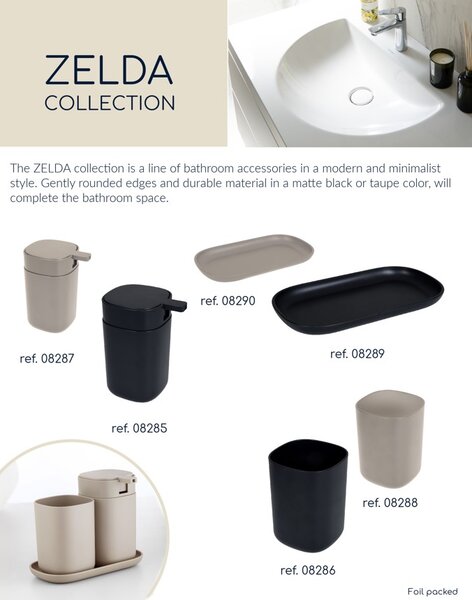 BISK Erga Zelda, dozator de săpun pe picioare, bej mat, ERG-08287