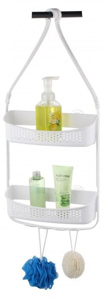 Erga Wiki, coș de baie, organizator suspendat 30x72 cm cu ventuze, alb, ERG-YKA-CH.WIKI-WHT
