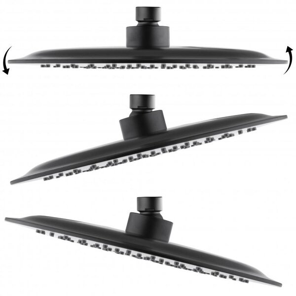Erga Erga, cap de duș SLIM cu diametrul de 25 cm, negru mat, ERG-YKA-BP.BRG25-BLK