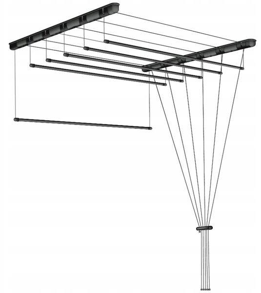 Erga Erga, cuier de tavan pentru uscarea rufelor 6x80 cm, negru, ERG-SEP-10SUSSU6PCZ80