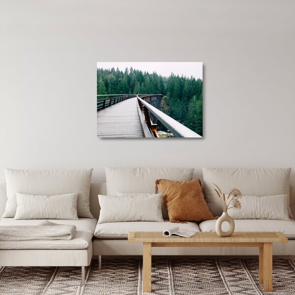 Tablou pe sticlă - Pod spre vârfurile copacilor (70x50 cm)