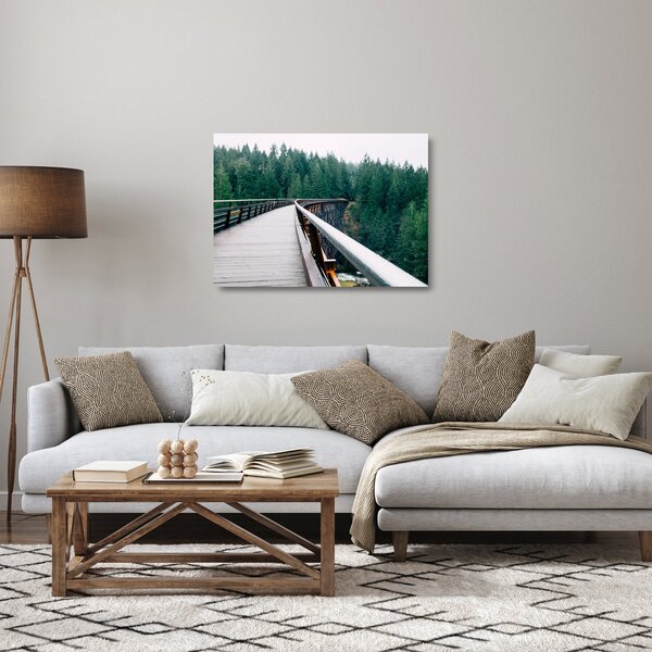 Tablou pe sticlă - Pod spre vârfurile copacilor (70x50 cm)