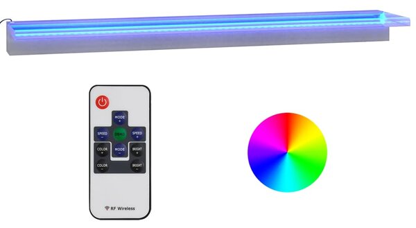 Deversor de cascadă cu LED-uri RGB, 108 cm, oțel inoxidabil