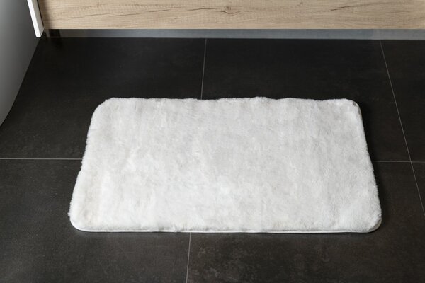 Gedy Gedy, covoraș de baie FUZZY, 50x80 cm, 100% poliester, antiderapant, alb, 96FY508002