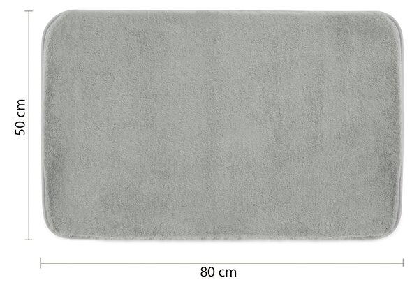 Gedy Gedy, covoraș de baie FUZZY, 50x80 cm, 100% poliester, antiderapant, gri, 96FY508008