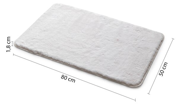 Gedy Gedy, covoraș de baie FUZZY, 50x80 cm, 100% poliester, antiderapant, alb, 96FY508002