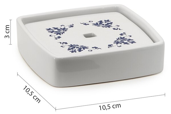 Gedy Gedy, săpună în picioare CIXI, porțelan, albastru/alb, CX1189