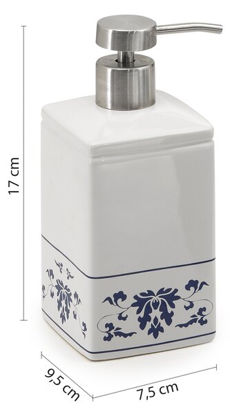 Gedy Gedy, CIXI dozator de săpun pe picioare, porțelan, albastru/alb, CX8189