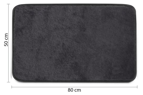 Gedy Gedy, covoraș de baie FUZZY, 50x80cm, 100% poliester, anti-alunecare, negru, 96FY508014