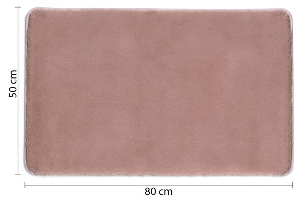 Gedy Gedy, covoraș de baie FUZZY, 50x80cm, 100% poliester, anti-alunecare, roz, 96FY508010