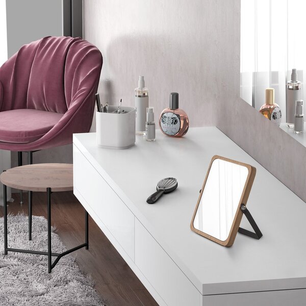 Gedy Gedy, oglinda cosmetica in picioare MIDORI, 162x185mm, fata-verso, negru/bambus, 2106