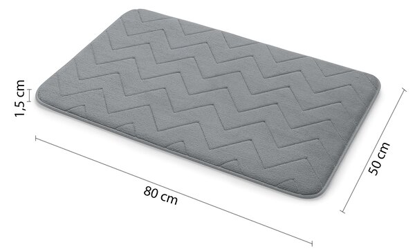 Gedy Gedy, covoraș de baie MOUSSE, 50x80 cm, 100% poliester, antiderapant, gri, 96MS508008