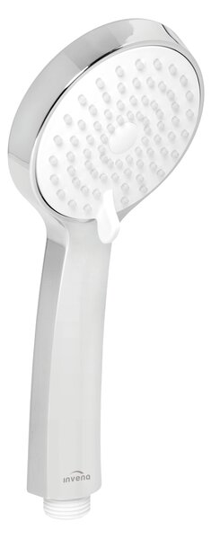 Invena Dafni, cap de duș manual cu 3 funcții rotund, alb-crom, INV-AS-02-002-X