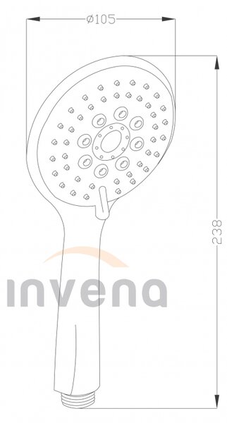 Invena Larisa, cap de dus manual 5 functii, alb-crom, INV-AS-03-002-X