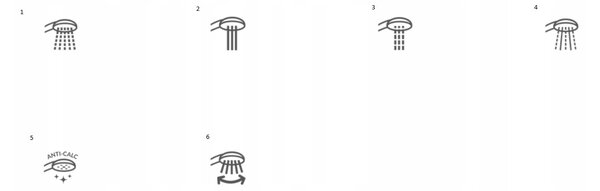 Invena Larisa, cap de dus manual 5 functii, alb-crom, INV-AS-03-002-X