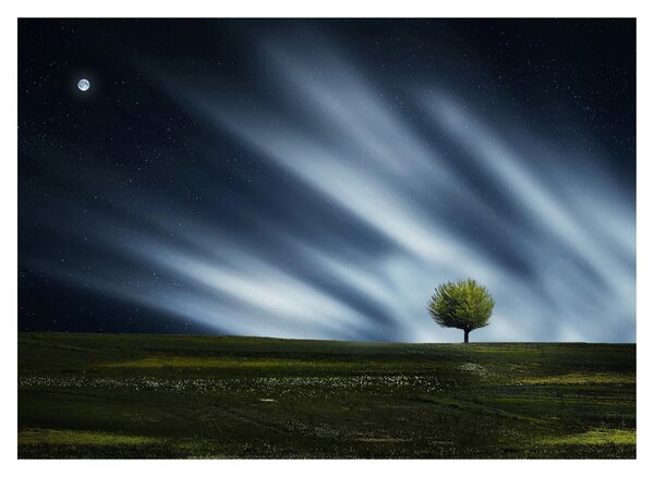 Tablou pe sticlă - Aurora boreală (70x50 cm)