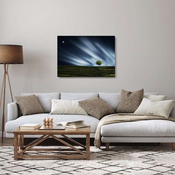 Tablou pe sticlă - Aurora boreală (70x50 cm)