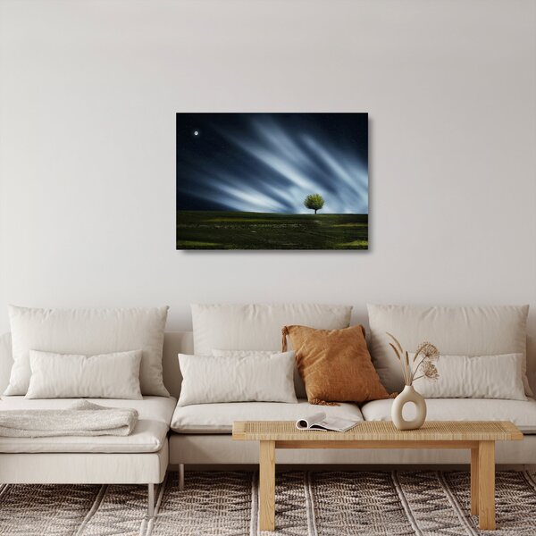 Tablou pe sticlă - Aurora boreală (70x50 cm)