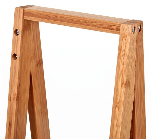Kleankin Raft Baie cu 3 Rafturi din MDF și Bambus, Dulap Baie, 30x18x81 cm, Lemn | Aosom Romania