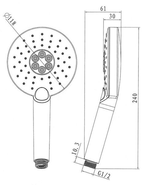 Mereo Mereo, Duș de mână cu trei poziții Ø 12 cm, MER-CB565G